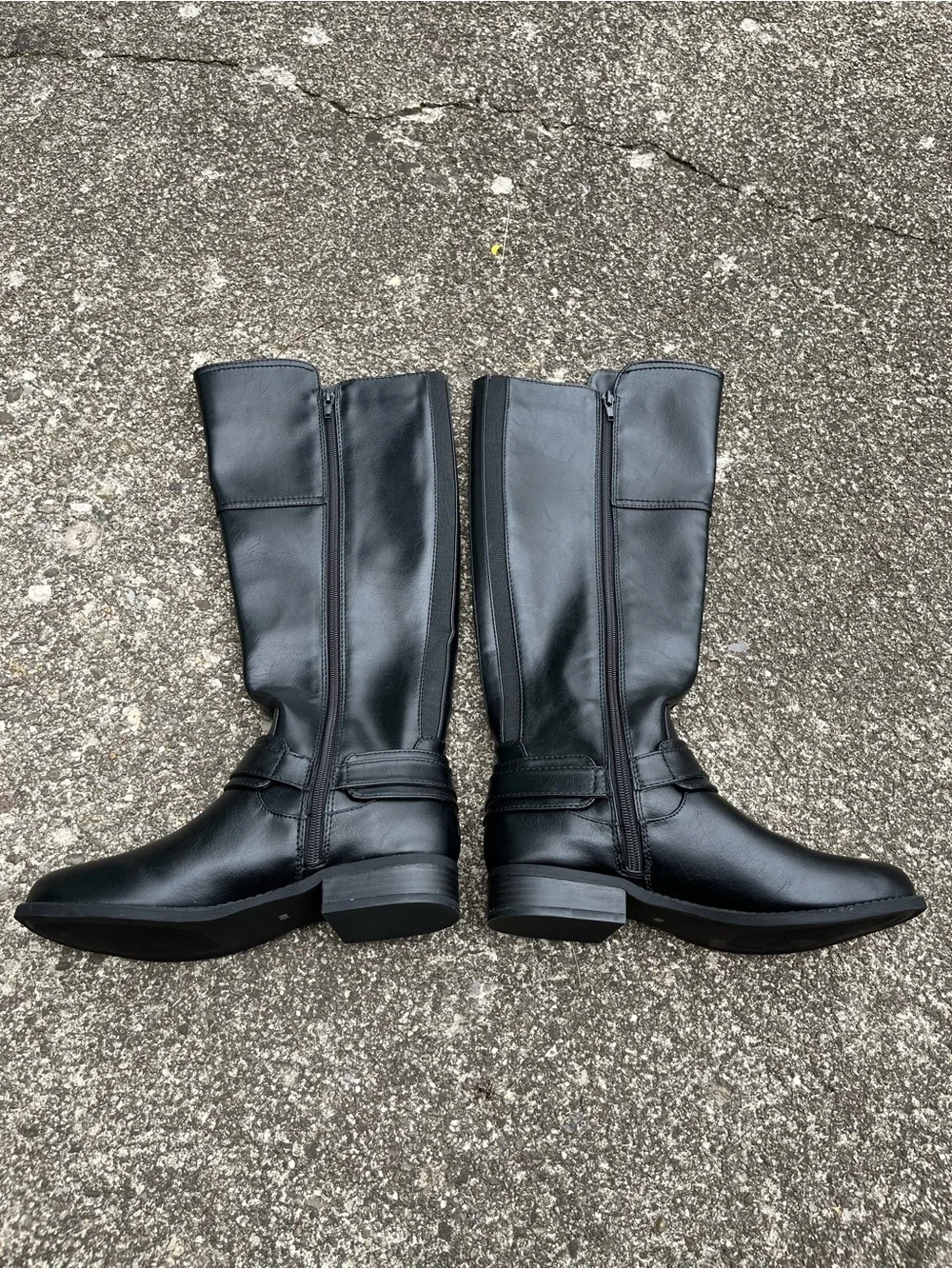 GBG LOS ANGELES Black Knee-tHigh Zipper Riding Boots